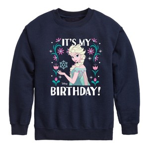 Boys' - Disney - Elsa It's My Birthday Graphic Long Sleeve Fleece Sweatshirt - 1 of 4