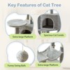 SEVOBAL Pet Tower 44" Cat Tree Tower, Multi-Cat Climbing Tower with, Natural Sisal Scratching Posts, Hammock, Gray, 17.72"*44.49"*13.78" - 2 of 4
