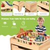 Safstar Kids Wooden Train Track Railway Set Table w/100 Pieces Storage Drawer - 4 of 4