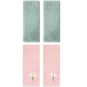 REGALWOVEN 4 Pcs Cotton Soft Absorbent Bathroom Hand Towels for Home Dcor 13" x 30" - 1 of 4