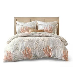 Floral 100% Cotton Sateen Duvet Cover Set - 1 of 4