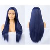 Unique Bargains Women's Long Straight Lace Front Wigs with Adjustable Wig Cap 24" 1 Pc - 3 of 4