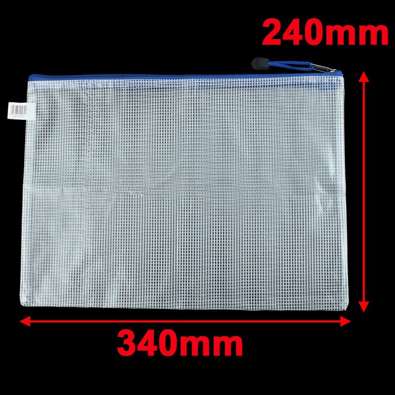 Unique Bargains Waterproof Zipper Net Pattern File Document Bag Folders 13.3"x9.4" White 1 Pc, 2 of 4