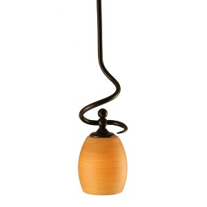 Toltec Lighting Capri 1 - Light Pendant in  Dark Granite with 5" Cayenne Linen Shade - 1 of 1