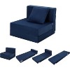 Acekool Folding Sofa Mattress, Convertible Memory Foam Sleeper Chair with Pillow, Linen Futon Floor Couch Bed, Single Size for Living Room - 4 of 4