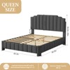 Boucle Bed Frame with Adjustable Headboard, Upholstered Platform Bed Frame, Solid Wood Slats, No Box Spring Needed - 2 of 4