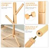 LunaLulinlk Coat Rack Freestanding,Wooden Coat Tree with 8 Hooks and 3 Adjustable Section Height （Log） - 3 of 4