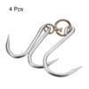 Unique Bargains Carbon Steel Swivel Corrosion-resistant Double Meat Hooks 4 Pcs - 3 of 4