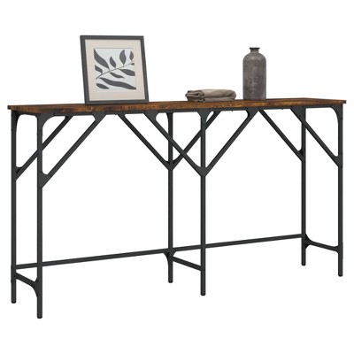 vidaXL Console Table Smoked Oak 55.1 in.x11.4 in.x29.5 in. Engineered Wood