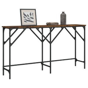 vidaXL Console Table Smoked Oak 55.1 in.x11.4 in.x29.5 in. Engineered Wood - 1 of 4
