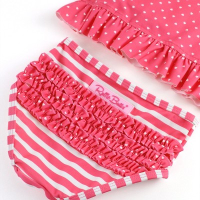 RuffleButts Toddler Girls Long Sleeve Rash Guard Bikini - Pink, Size: 4T — фото 5
