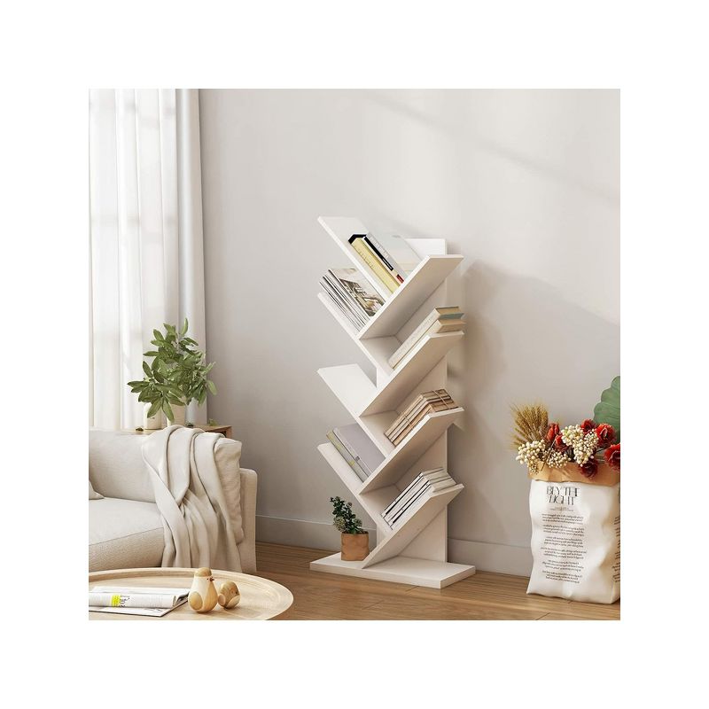Year Color Free Standing Retro Wood 8 Shelves Bookcase, 6 of 9