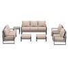 Sonkuki Outdoor Furniture Set Patio Conversation Sofa with Coffee Table Set, All-Weather PE Rattan Couch with Cushion - 2 of 4