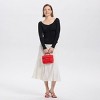 Women's Long Sleeve Ruched Boatneck Woven Blouse - A New Day™ Black - 3 of 3