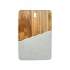 Slickblue Sleek Diagonal Marble & Acacia Wood Serving Board, 12” x 7.75” - White/Black, Ideal for Stylish Presentations - 3 of 4
