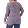 Agnes Orinda Women's Plus Size V-Neck Long Sleeve Basic Ribbed Pitted Brushed Casual Tunic Blouses - 4 of 4