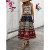 Women's Bohemian Patchwork Maxi Dress Sleeveless - 3 of 4