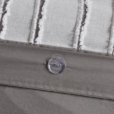 Gray Queen Cotton Jacquard 8-Piece Bedspread Set