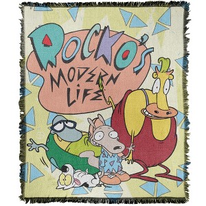 Rocko's Modern Life Rocko's Modern Life Logo Group Blanket 50"x60" Woven Tapestry - 1 of 4