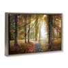 Stupell Industries Follow The Light Forest Path Floating Frame Canvas Art, Brown, 25" x 17" - 2 of 4
