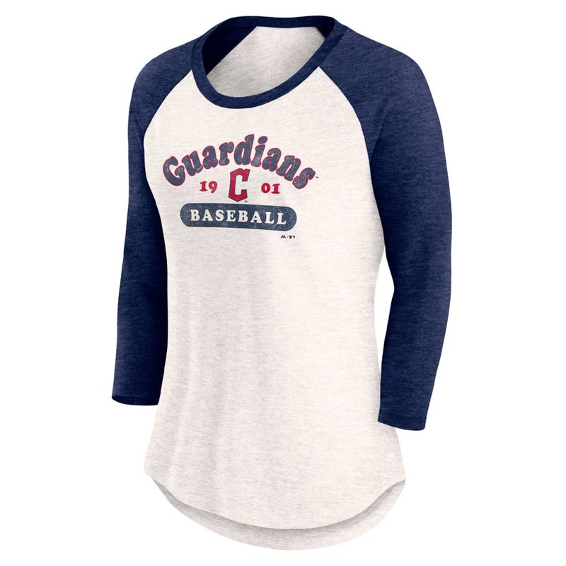 MLB Cleveland Guardians Women&#39;s 3 Qtr Fashion T-Shirt, 2 of 4
