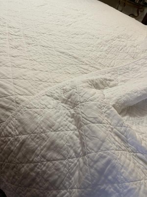 Full/queen Diamond Stitch Cotton Linen Quilt White - Threshold™ : Target