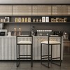 Faux Leather Square Bar Stools with Back and Footrest Set of 2 Counter Chairs for Kitchen Island - 2 of 4