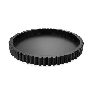 JUJABU Handmade 12'' Black Wooden Round Decorative Tray - For Coffee Table, Kitchen, Living Room Home Decor - 1 of 4