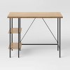 Wood And Metal Writing Desk With Storage Natural - Room Essentials™ : Target