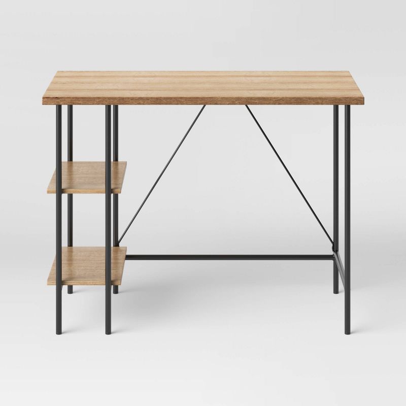 Wood and Metal Desk with Shelves Natural - Room Essentials&#8482;, 4 of 10