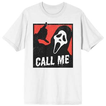 Ghostface Call Me Crew Neck Short Sleeve Men's White T-shirt