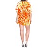 LA LEELA Women's House Daily Routine Evening Wear Holiday Casual Loungewear Oversize Caftan Knee Length Housecoat 2X-3X Orange, Tie Dye Design - 2 of 4