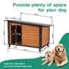 Gulches 46"Dog House Outdoor & Indoor Wooden Dog Kennel for Winter with Raised Feet Weatherproof for Large Dogs,PVC waterproof roof,Gold red - 3 of 4