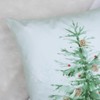 Winter Christmas Tree Throw Pillow Covers 18x18 Inch Green Snowy Pine Forest Snowflake Joy - 3 of 4