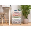 IRIS 5 Drawers Scrapbook Plastic Rolling Storage Cart with Organizer Top with Casters White - 3 of 4