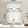 HLC.ME Lena Burlap Flax Linen Semi Sheer 3 Piece Kitchen Curtains Set, Light Filtering Transparent Window Tab Top Valance + Tiers Set - Natural Linen - 2 of 4