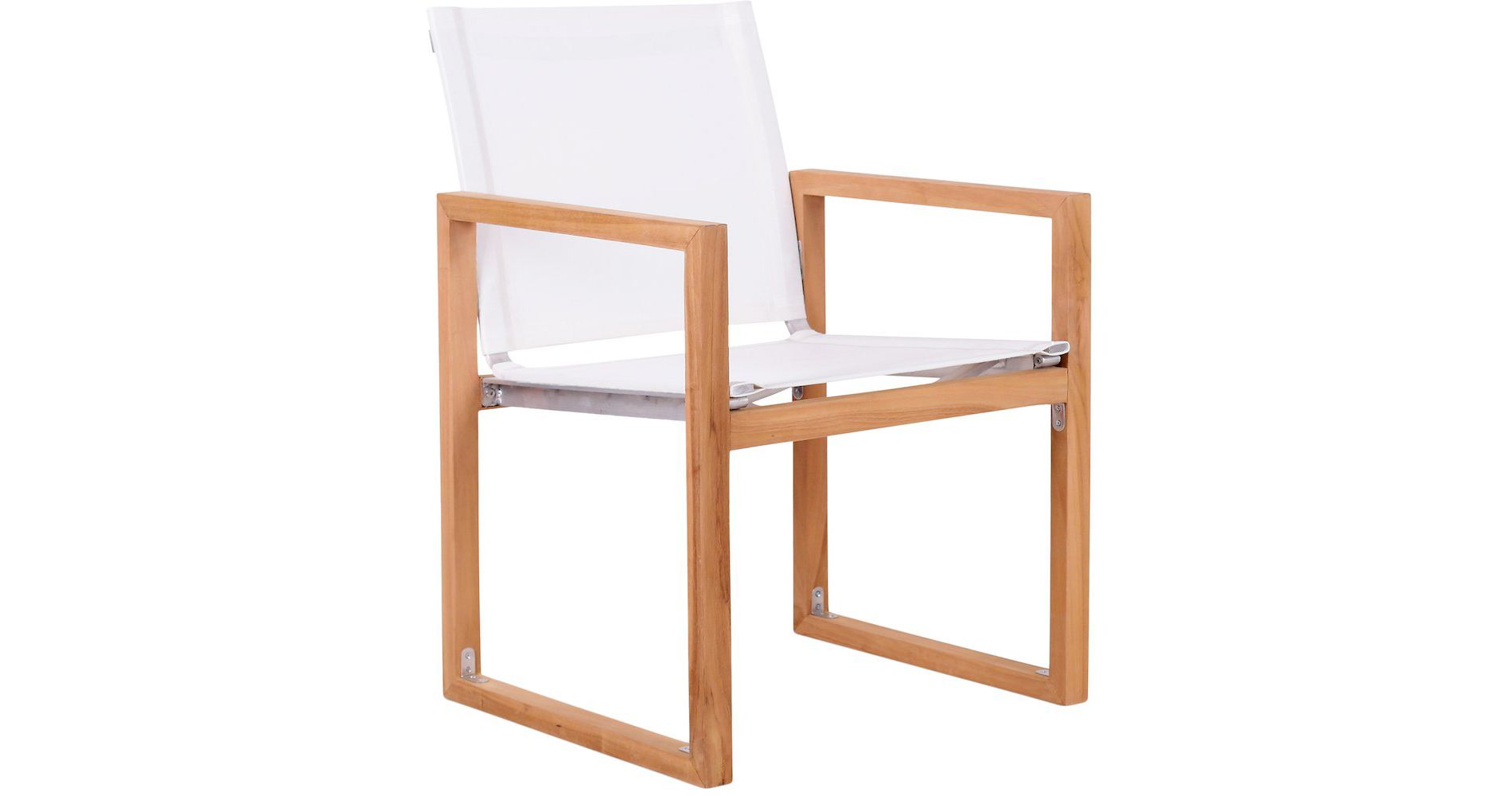 Meridian Furniture,Tulum Off White Water Resistant Fabric Outdoor Patio Dining Arm Chair