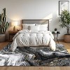 Washable Modern Abstract Rug Non Slip Low Pile Rug Soft Throw Floor Cover Foldable Indoor Carpet for Living Room Bedroom Playroom Nursery - 3 of 4