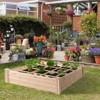Outsunny 4ft x 4ft Raised Garden Bed, Wooden Planter Box with Segmented Growing Grid for Plants & Herbs, Natural Wood - 2 of 4