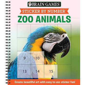 Sticker by Number: Zoo Animals - (Brain Games - Sticker by Number) by  Publications International Ltd & Brain Games & New Seasons (Spiral Bound)