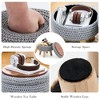 SEVOBAL Ottomans and Benches Round Ottoman with Storage Cotton Knitted Shoe Changing Footrest Stool for Living Room, Grey, 46.50"*34.00"*18.00" - 2 of 4