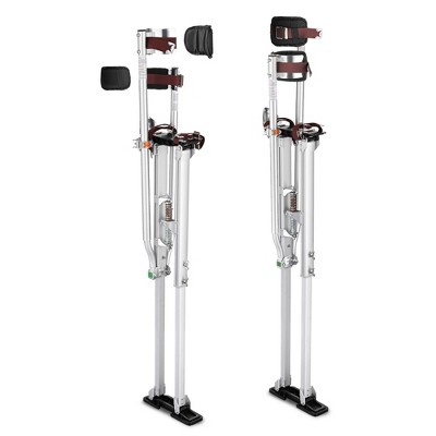 Yescom 50"-64" Drywall Stilts Adjustable Aluminum Painting Tool Sheetrock Lift with Leg Pads Protection for Construction Taping Silver YES0487
