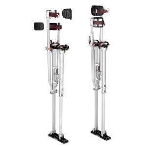 Yescom 50"-64" Drywall Stilts Adjustable Aluminum Painting Tool Sheetrock Lift with Leg Pads Protection for Construction Taping Silver YES0487 - 1 of 4