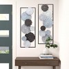LuxenHome Multi-Color Flowers Metal Rectangular Panels Wall Decor Wall Art, Set of 2 Multicolored - 2 of 4