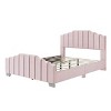 Okak Platform Bed Frame Velvet Upholstered Modern Bed with Vertical Channel Tufted Headboard Noise-Free No Springs Required - 4 of 4