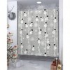 Merry Shower Curtain Digital Print Fabric Bathroom Decor with Snowman and Snowflake Background 72x 84 Inches - 4 of 4