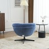 360°Swivel Chenille Accent Chair,Accent Chairs With Arms,Accent Chair With Faux Leather And Black Metal Base Frame -Maison Boucle‎ - 3 of 4