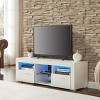 Syemin TV Stands and Consoles Sleek White Modern TV Stand Glossy Front Fits Lounge Living Bedroom adds Bright Polished Look, White, 56.1"*19.88"*5.91" - 2 of 4