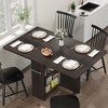 Garvee Folding Dining Table with 2 Storage Racks, Drop Leaf, 6 Wheels, Multifunction Expandable Table for Kitchen, Bedroom, Living Room - 2 of 4
