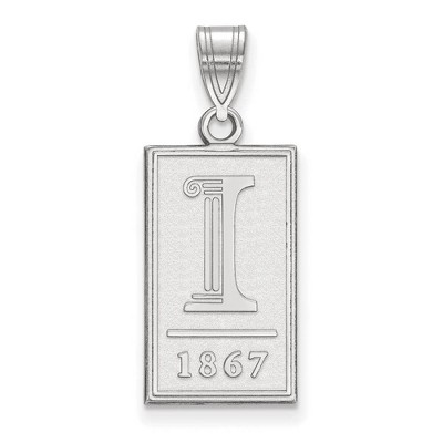 Black Bow Jewelry 10k White Gold Illinois Fighting Illini NCAA Large Pendant